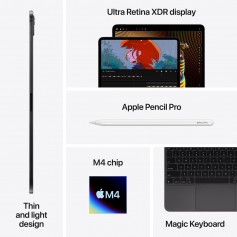 iPad 11" Pro M4 WiFi 256GB normál üveg Ezüst 2024